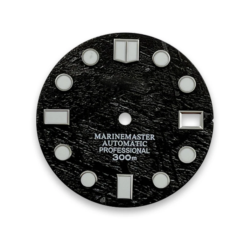 28.5mm S Logo SK007 Meteorite Dial Suitable For NH35/NH36/4R35/4R36 Movement C3 Strong Green Luminous Watch Accessories