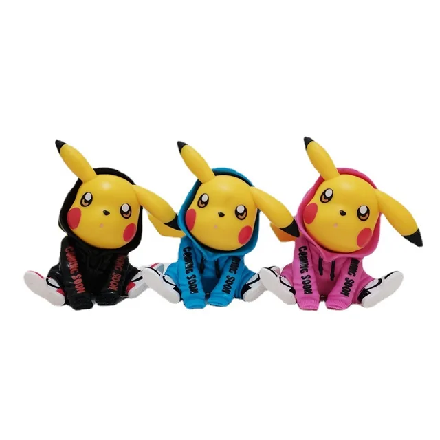 Newest Anime Pikachu Figures Kawaii Trendy Sweatshirt Pikachu Doll Ornaments Pokemon Figure Decoration Birthday Collection Gifts 5