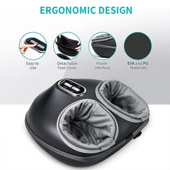 Nekteck Foot Massager Heating Therapy Air Compression Shiatsu Knead Roller Muscle Relaxation Electric Foot Massage Machine 4