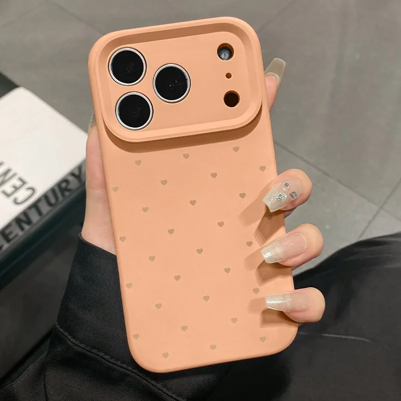 Charming Love Heart Candy Matte Silicone Case - Ultra Slim and Soft Cover
