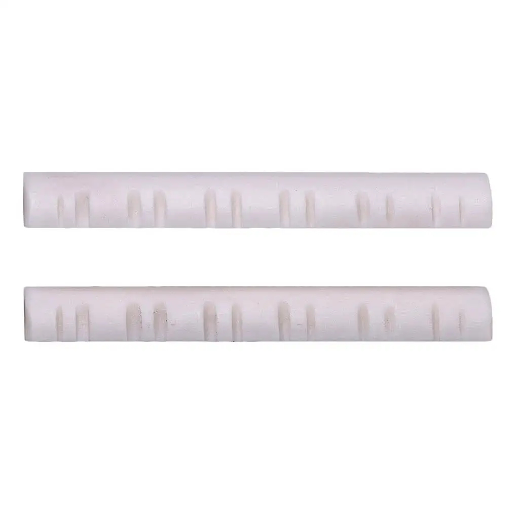 Slotted Saddle String Nut Bone for 12-String Guitar Accessory 2 Pieces