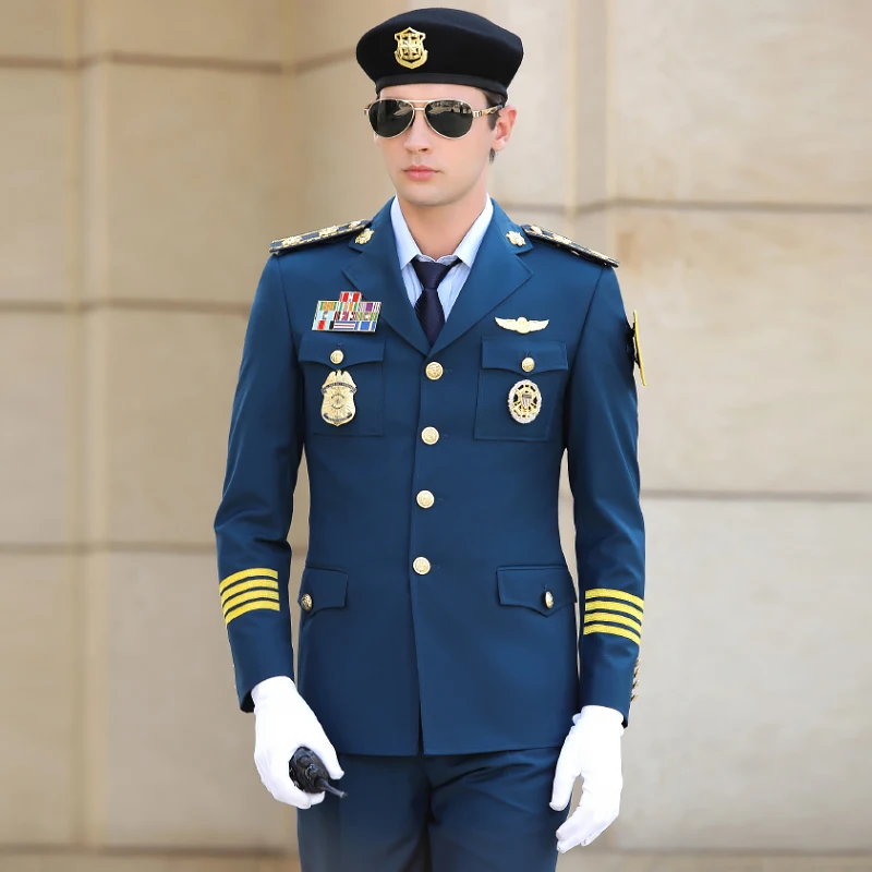 High Quality Men International Airline Manager Professional Suit Man Security Guard Uniform Suits Male Business Casual Costumes