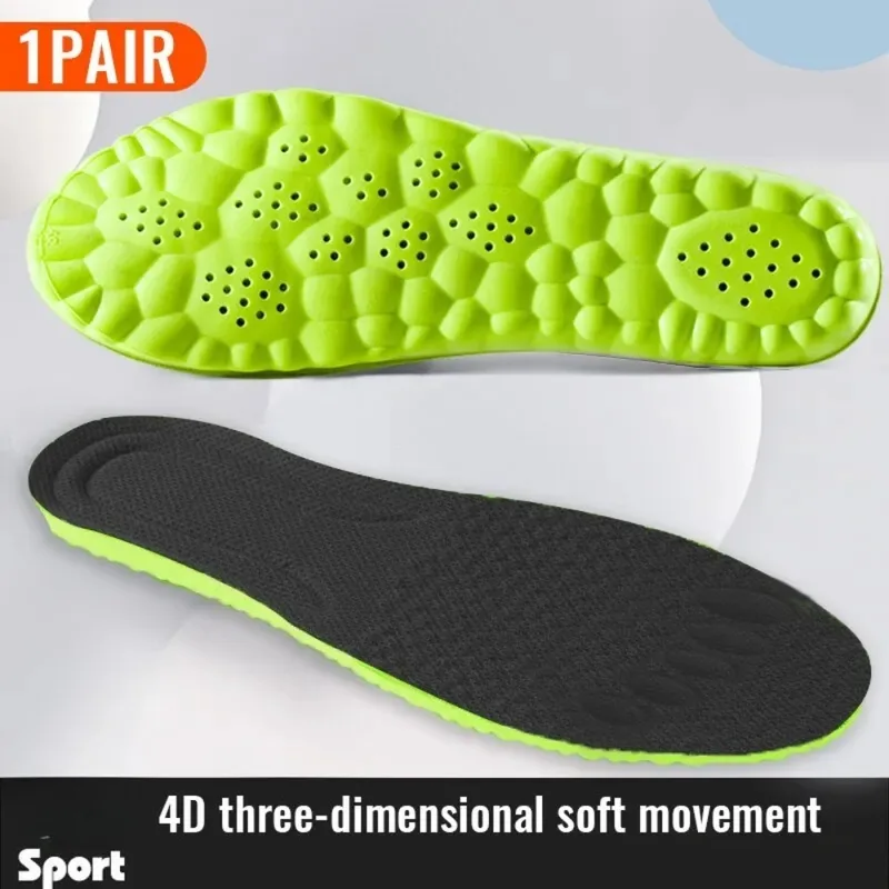 Footwear sports insoles - 4D elastic shock absorption anti-bacterial...