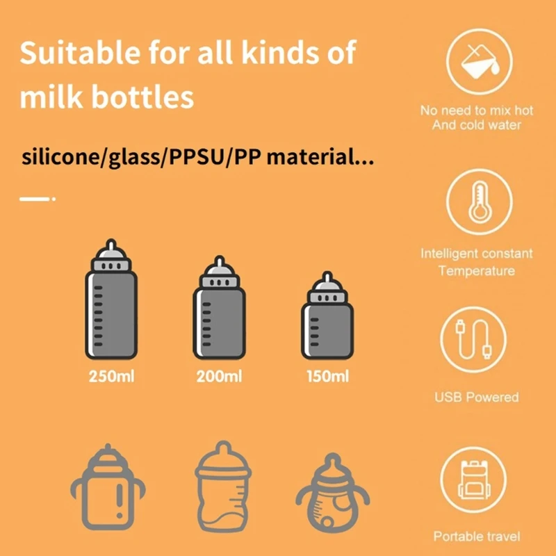 Bottle Warmer Milk Bottle Heater Baby Bottle Warmer Feeding Bottle Heat Keepers Travel Warmer Cover Formula Milk Water USB Heater Outdoor Warmers
