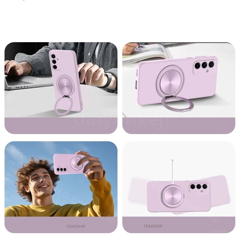 Premium Silicone Phone Case with Holder and Screen Protector - Soft, Durable Cover in Sleek Design