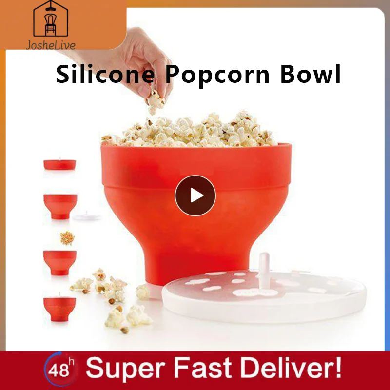 New Silicone Popcorn Maker Microwave Popcorn Bucket Foldable Silicone  Popcorn Bucket Poppers Bowl Diy Popcorn Maker With Lid - Utensils -  AliExpress