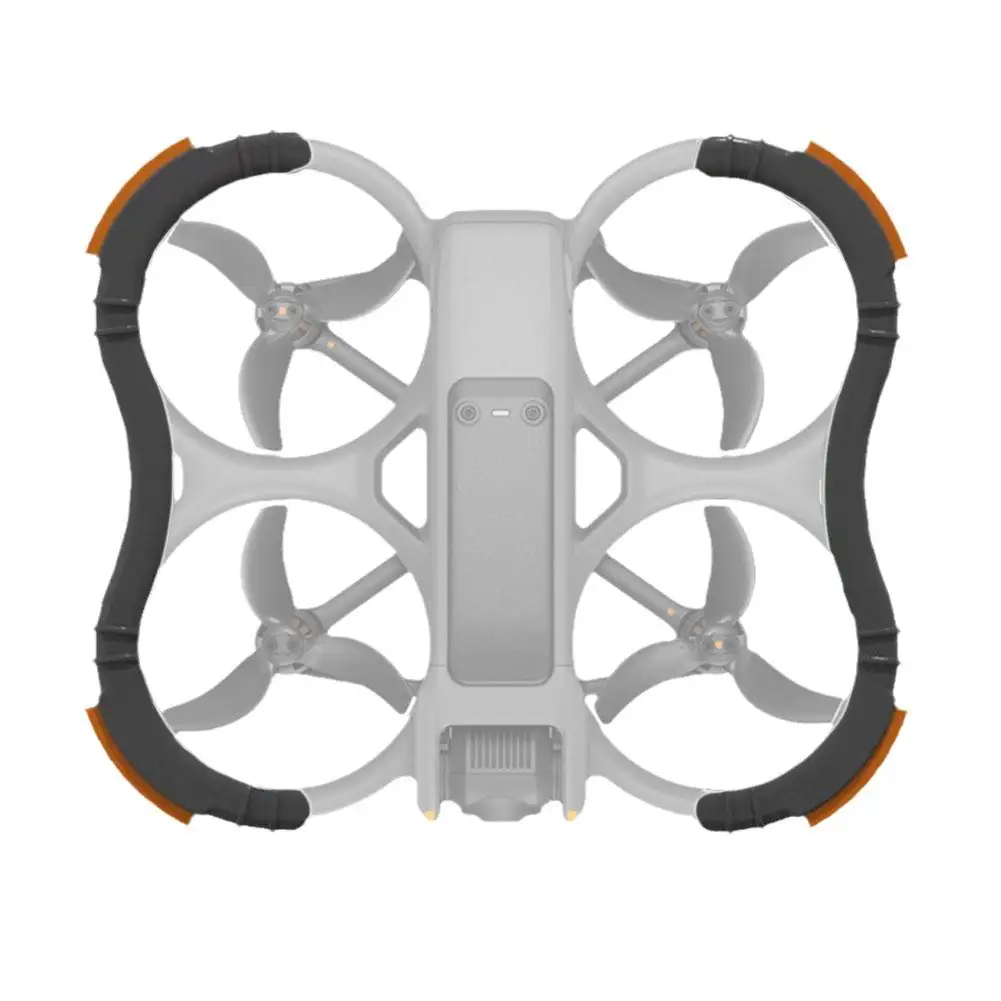 DJI Avata 2 avec anneau anti-collision EVA, vue de côté sur fond blanc