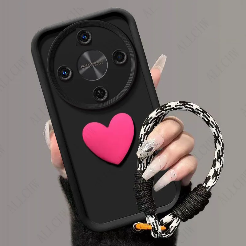Shockproof Love Heart Hand Strap Phone Case with Enhanced Protection