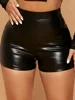 2024 Sexy Nightclub Leather Shorts Women High Waist Bodycon Push Up Black Short Joggers Sports Fitness Female Sexy Slim Shorts