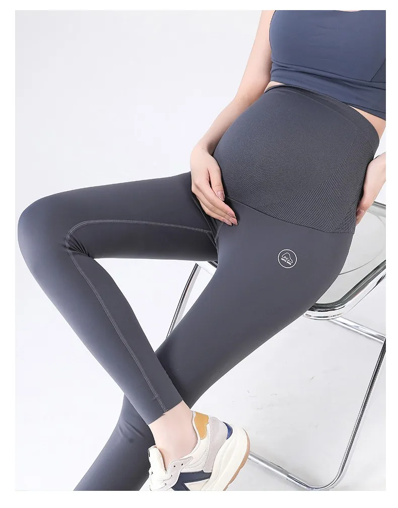 Fattened Large Size Maternity Shark Skin Leggings 100kg Spring and Autumn Fashion Elastic Yoga Sports Trousers Summer