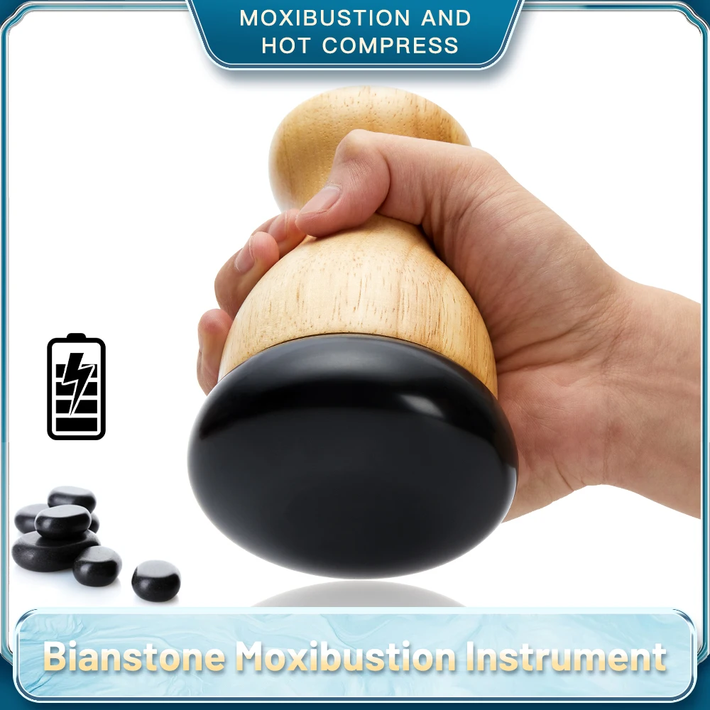 Hot Stone Electric Gua Sha Massager Back Waist Massage Relax Muscles Body Warm Moxibustione Therapy Spa Bian Stone Guasha Tool