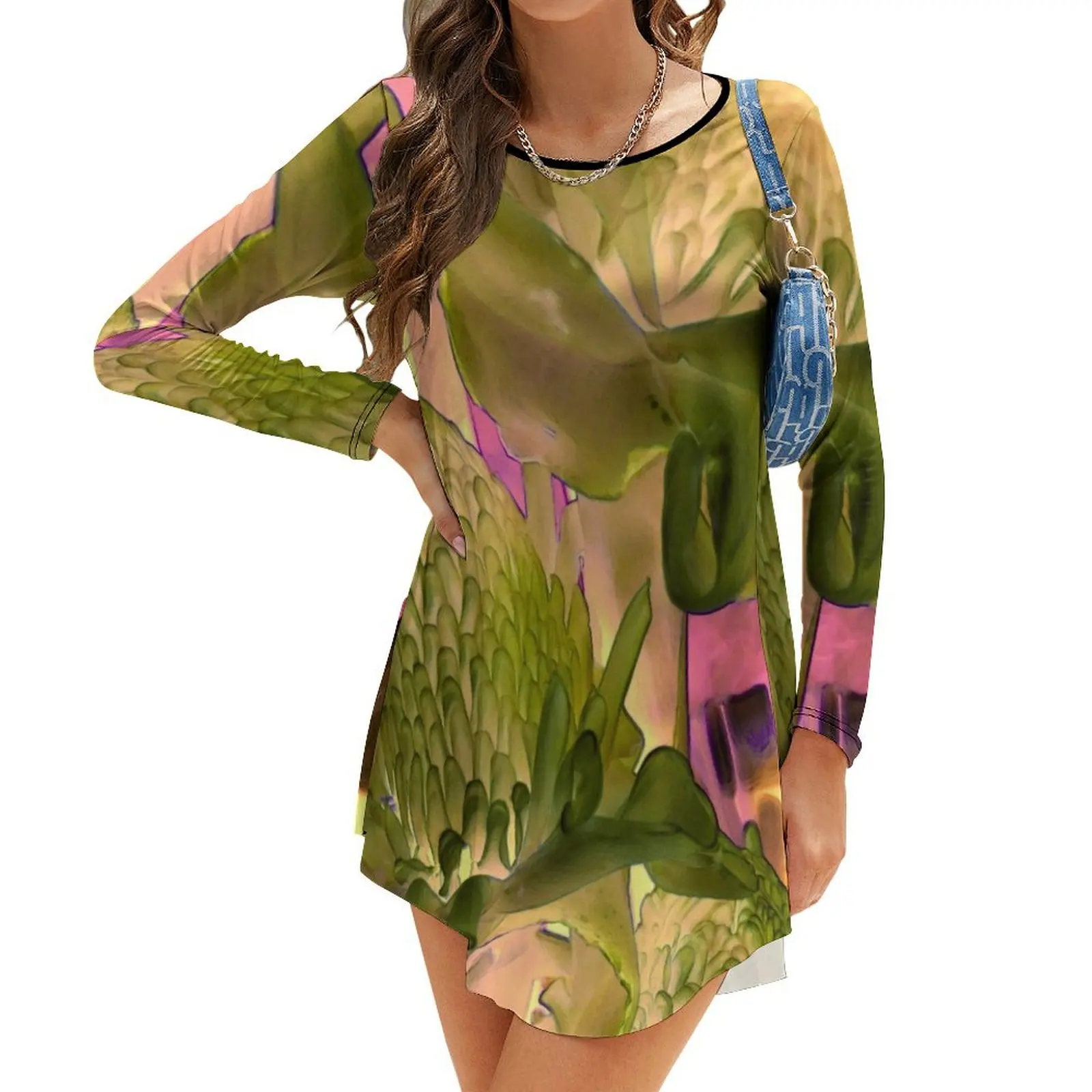 

Женское платье с длинным рукавом фонарь Ginger, женская одежда, корейское стильное летнее женское платье 2024, платья для женщин