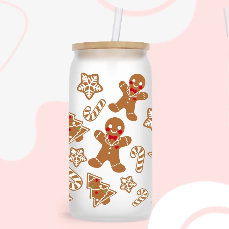DTF Transfer Sticker 3D UV DTF Transfers Stickers 16oz Cup Wraps Merry Christmas Printed DIY Glass Ceramic Metal Leather Etc D1278