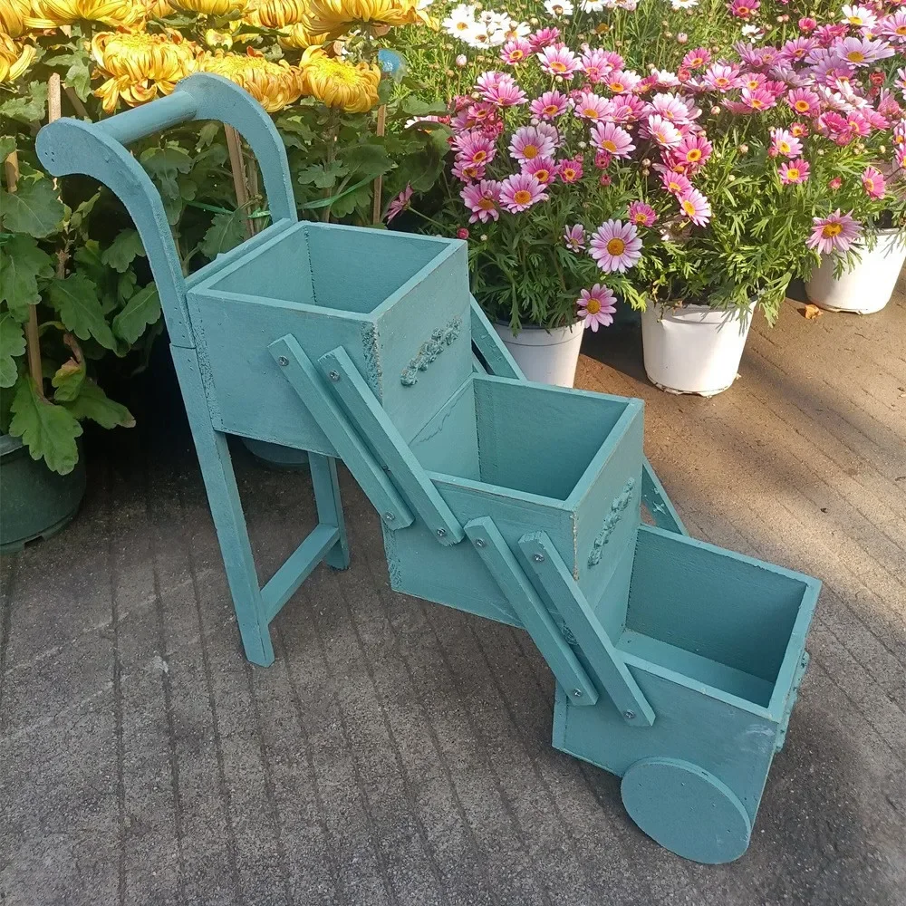 Solid Wood Plant Stand Cart - 3 Tier 1