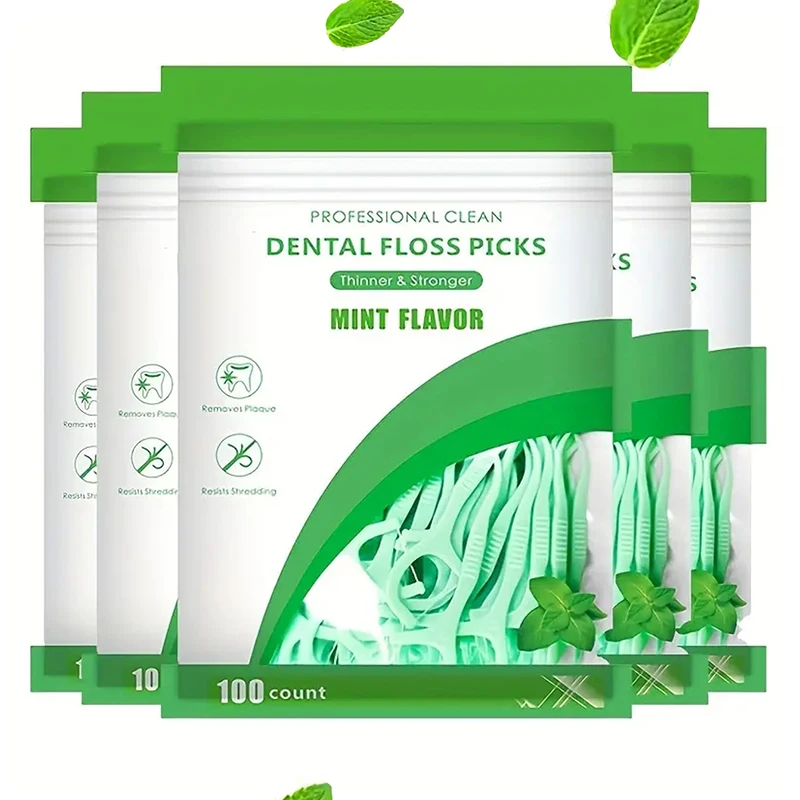 Mint mouthed dental floss 500pcs Interdental cleaning floss Disposable care stick Oral care cleaning