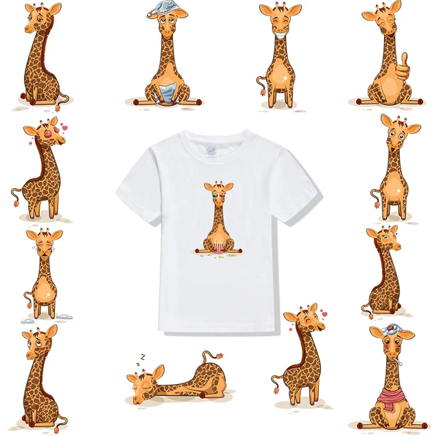 Stickers textiles pour enfants avec une girafe.
