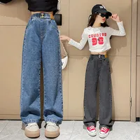 Mädchen Jeans im Trendigen Geraden, Breiten Schnitt – Bild 5