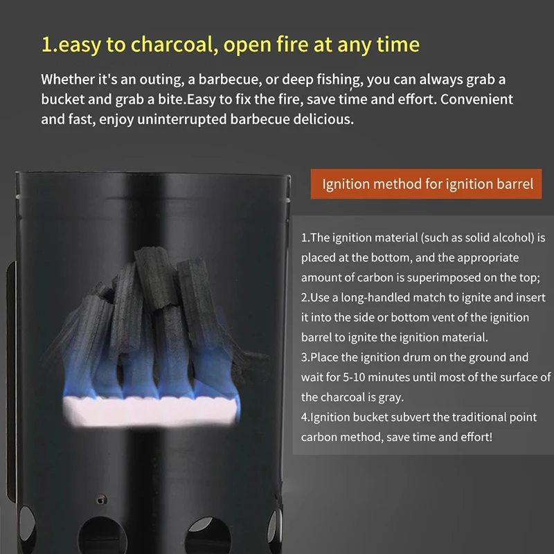 Barbecue Tools Fast Point Charcoal Ignition Barrels Carbon Stove Ignition Outdoor Barbecue Tools Bamboo Chimney Starter