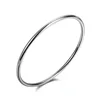 Silver Plating Bangles 3mm Thick Silver Color Bracelet Circular Can Wear Multiple Pieces Of Better Effect Women'S Jewelry 1