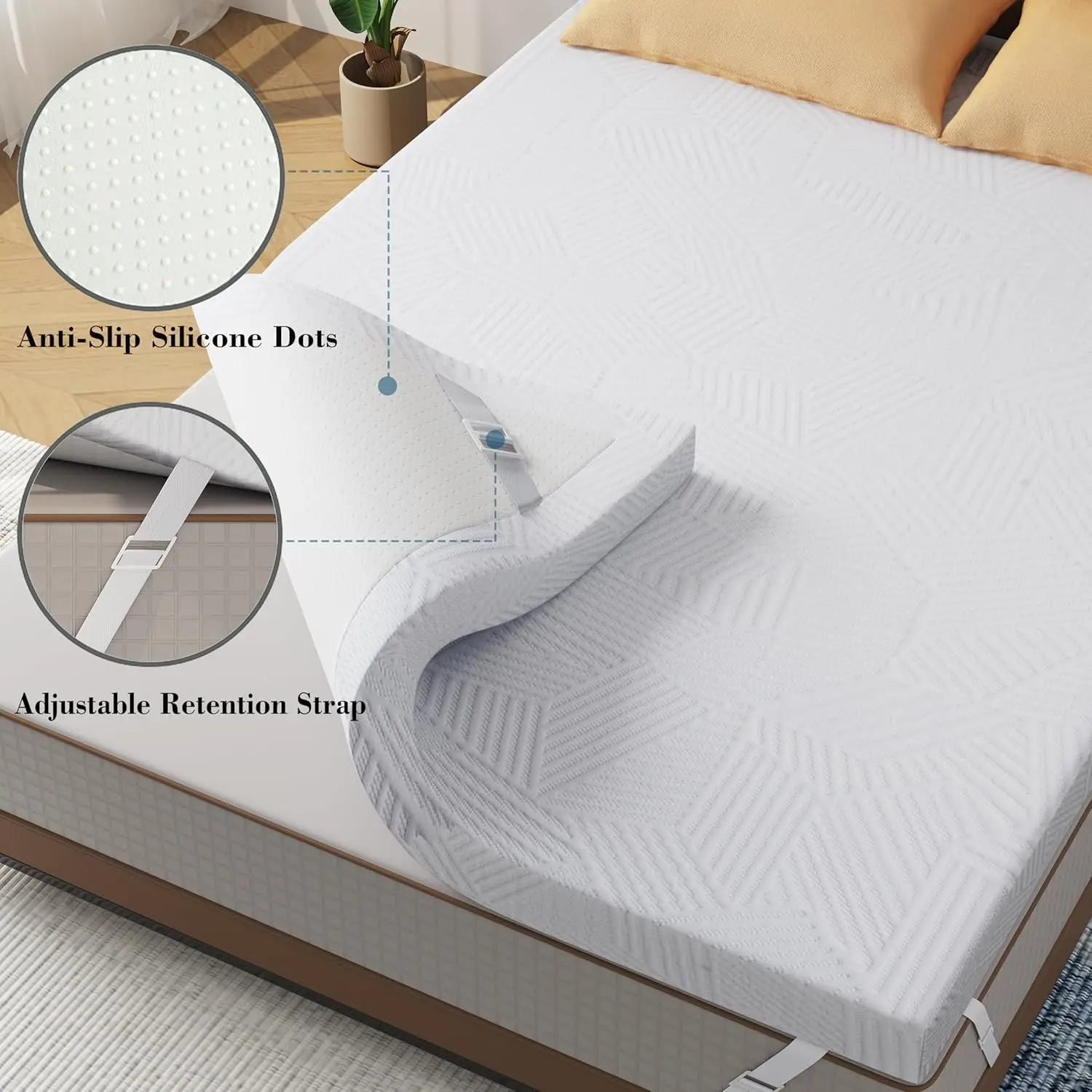 2 Inch Twin Gel Memory Foam Mattress Topper, Cooling Bed Topper with Removable Cover, Soft & Pain Relief & Breathable