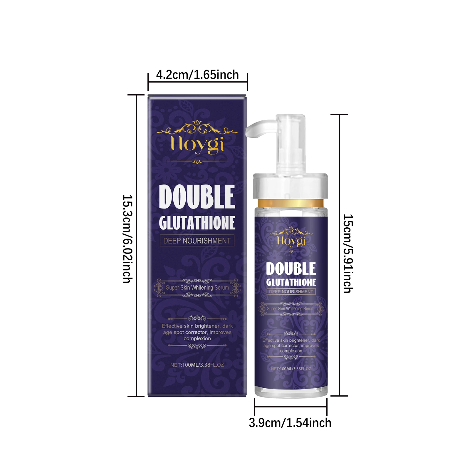 Double Glutathione Serum Lightens Dark Spots Even Skin Tone Skin Radiant Moisturizing Hydrating Smoothing Brighten Skin Care 6