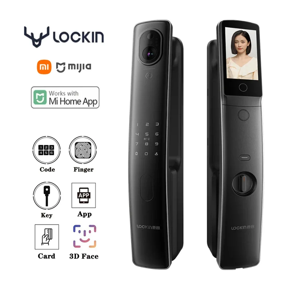 

Lockin S50MPro 3D Face Finger Vein Smart Lock Visible Cat Eye Remote Control Fingerprint Password Unlock Support APP Mi Home