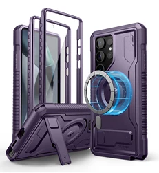 Rugged Shockproof Protective Case with Built - in Screen Protector and MagSafe Compatibility (Phantom Purple)