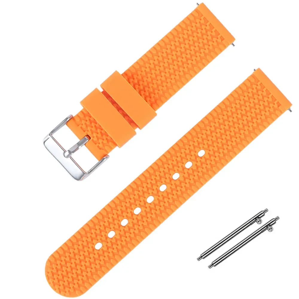 Sporty Waterproof Silicone Watch Strap – Quick Release Rubber Wristband in Multiple Sizes