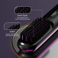 Electric LCD Usb Ceramic Heating Straight Hair Comb 1