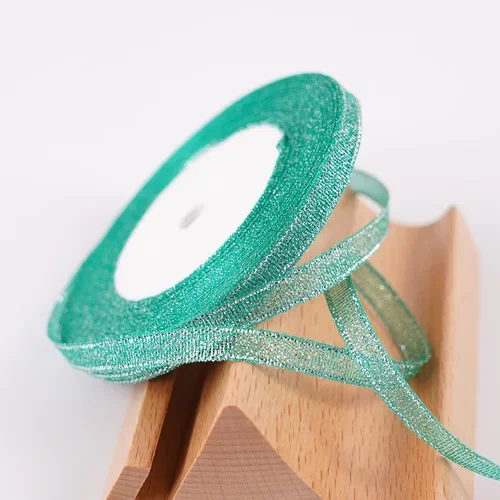 22m 6mm Colorful Glitter Metallic Ribbon for Festive Wrapping & DIY Crafts