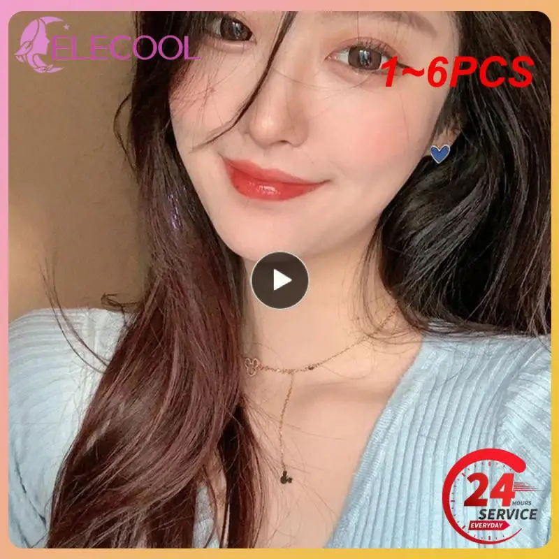 

1~6PCS Cute Crystal Pearl Heart Stud Earrings For Women 2022 Korean Fashion Jewelry Wholesale Wedding Earring Boucle