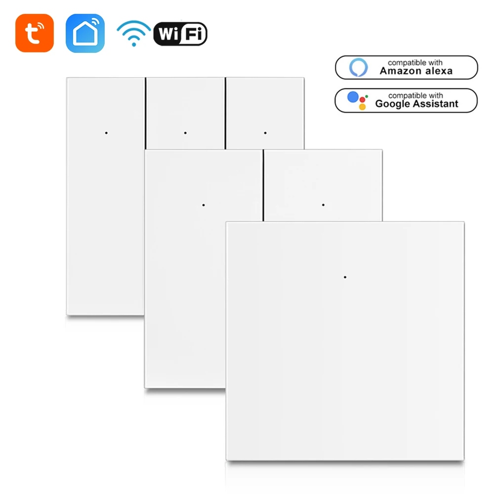 Tuya Wifi Switch Smart For Light Push Button Cavo Neutro Richiesto Funziona Con Smart Life Amazon Alexa Google Assistant