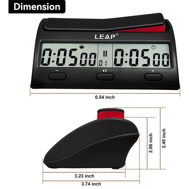 LEAP Chess Clock Advanced Digital Chess Timer with 7 Type 38 Timing Set Modes Professional Chess Clock Game Timer Rich