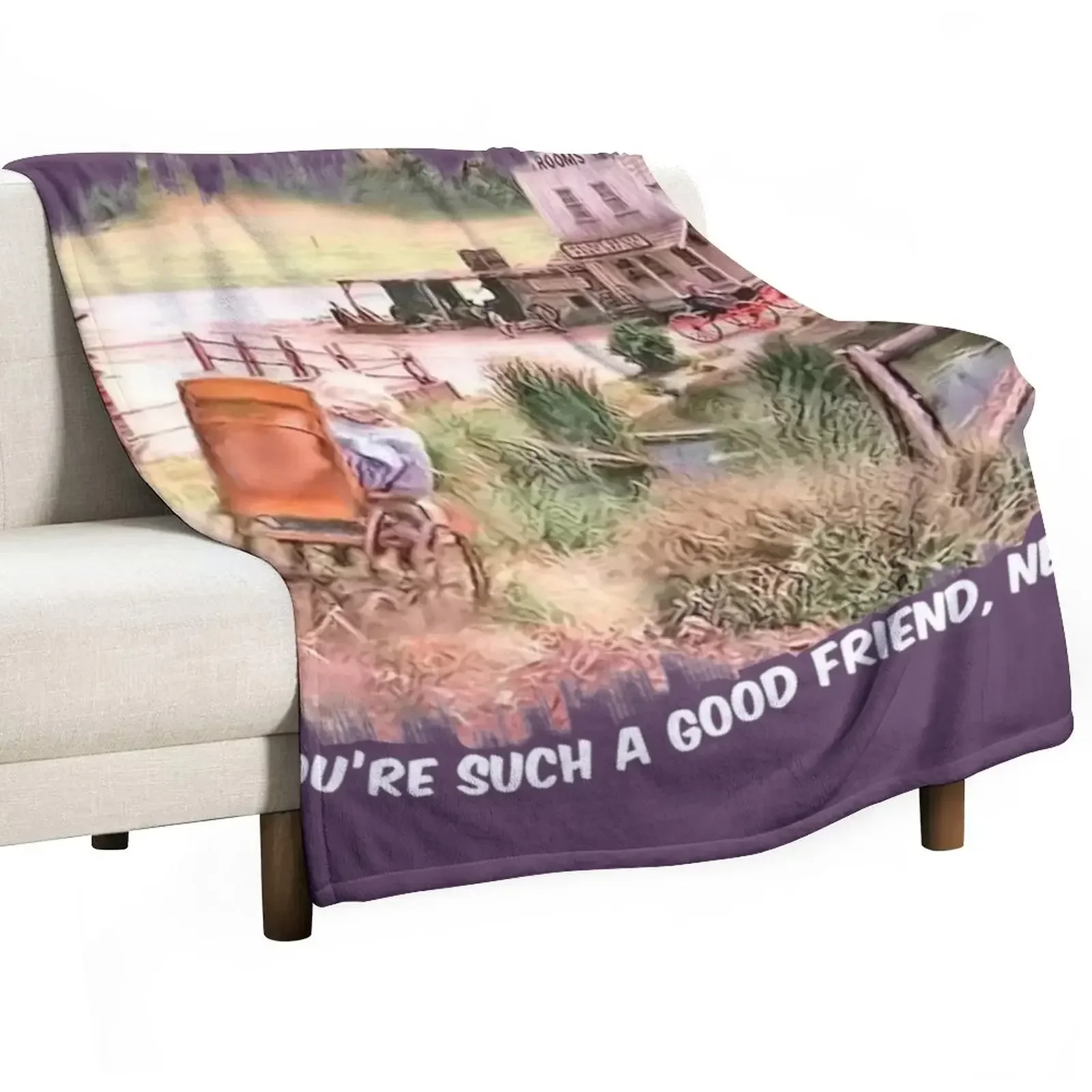 

You're Such a Good Friend Nellie Little House Scene White Title Throw Blanket Luxury Throw Heavy Hairys Blankets