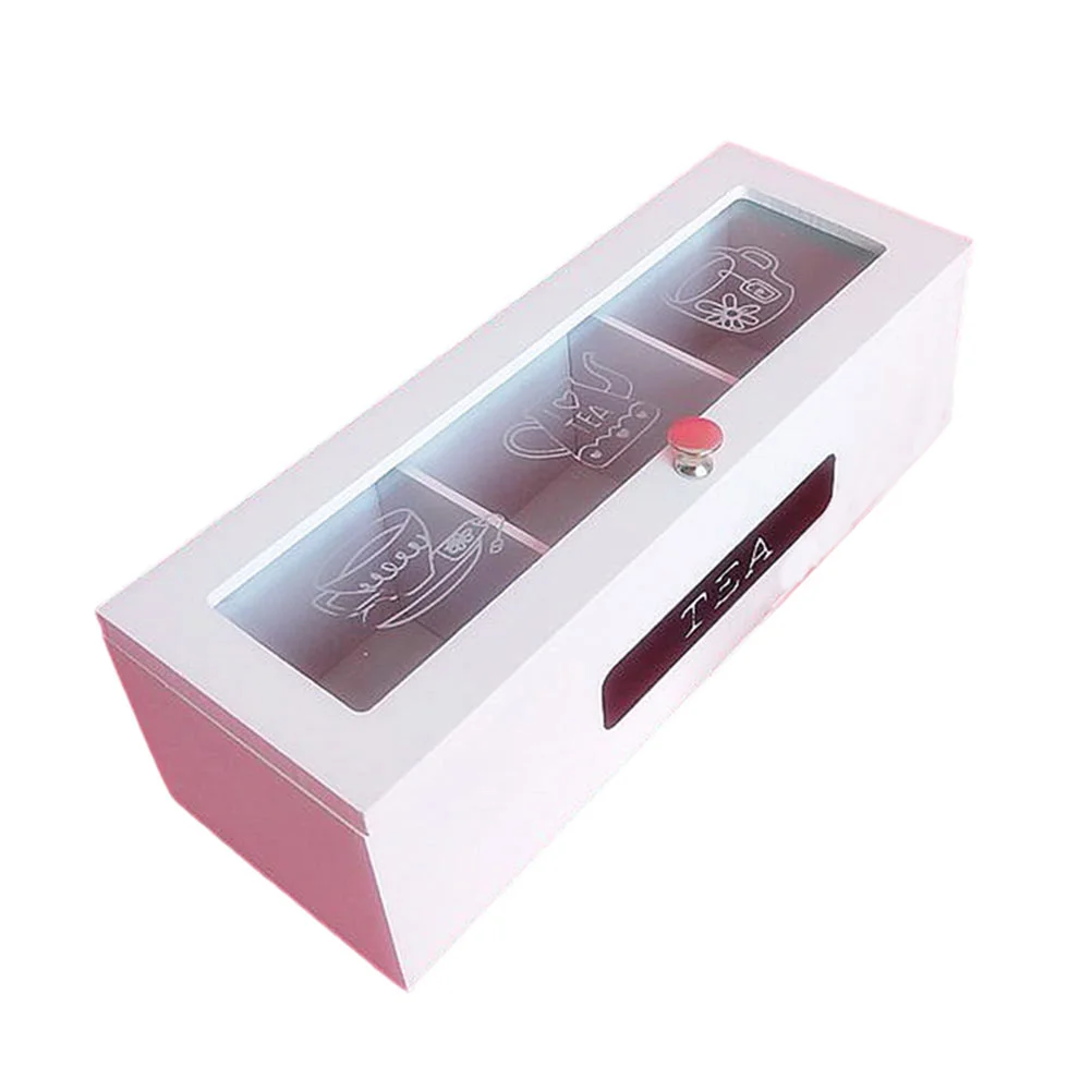 

Small Wooden Tea Bag Box 3 Compartments Wooden Tea Box Organizer Storage Jewelry Box Organizer Countertop Cabinet Tea Box for