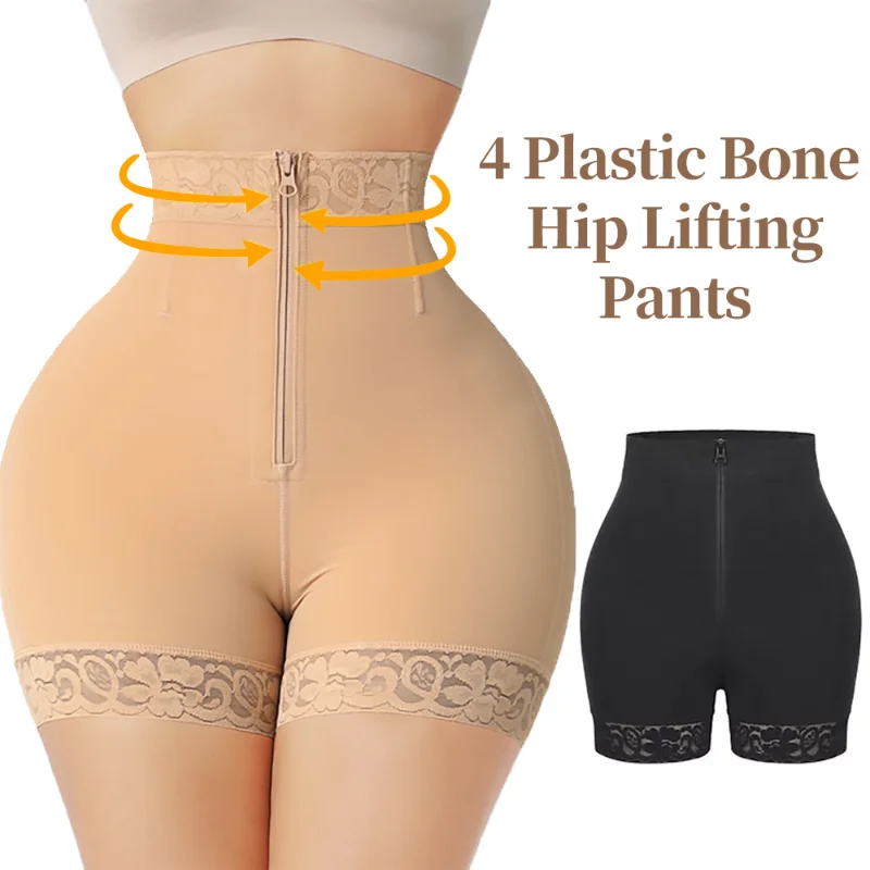 

Shapewear Women Waist TrainerShort Girdle 4 Lines High Compression Fajas Colombianas Post Surgery Clasps Butt Lifter Straps