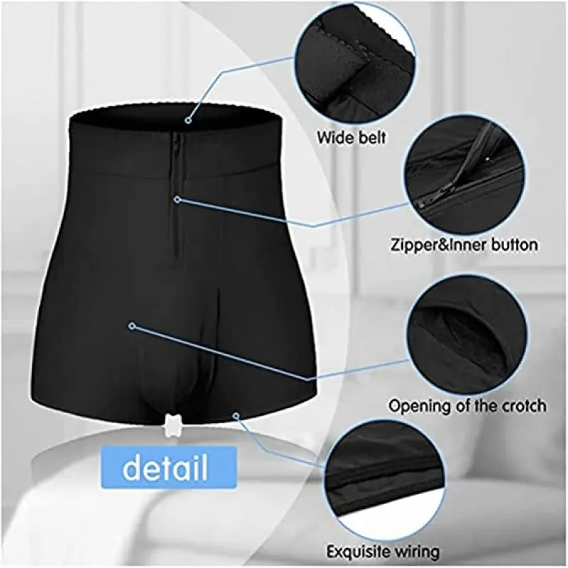 Compression Shapewear Shorts High Waist Slimming Body Shaper Girdle Underwear Boxer Brief Men Suit Breathable Briefs Bodysuit