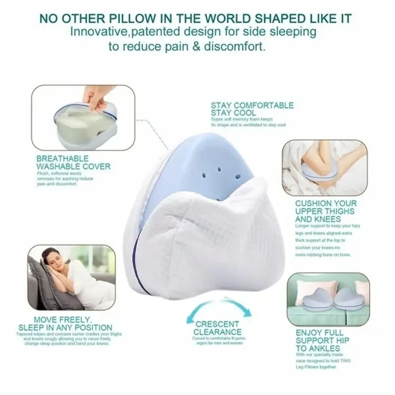 1 Pc Leg Pillow & Knee Pillow, Memory Foam Sleeping Leg Cushion, Relief For  Sciatica, Back, Hips, Knees, Joints Pain, Removable & Washable Pregnancy Pillow  Case