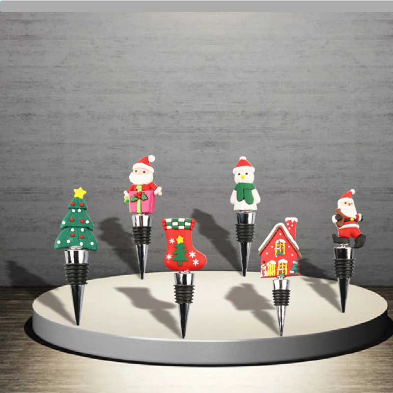 

1PC Christmas Series Wine Stopper Bar Party Decoration Snowman Shape Fresh-keeping Wine Champagne Stopper Bar Accessories