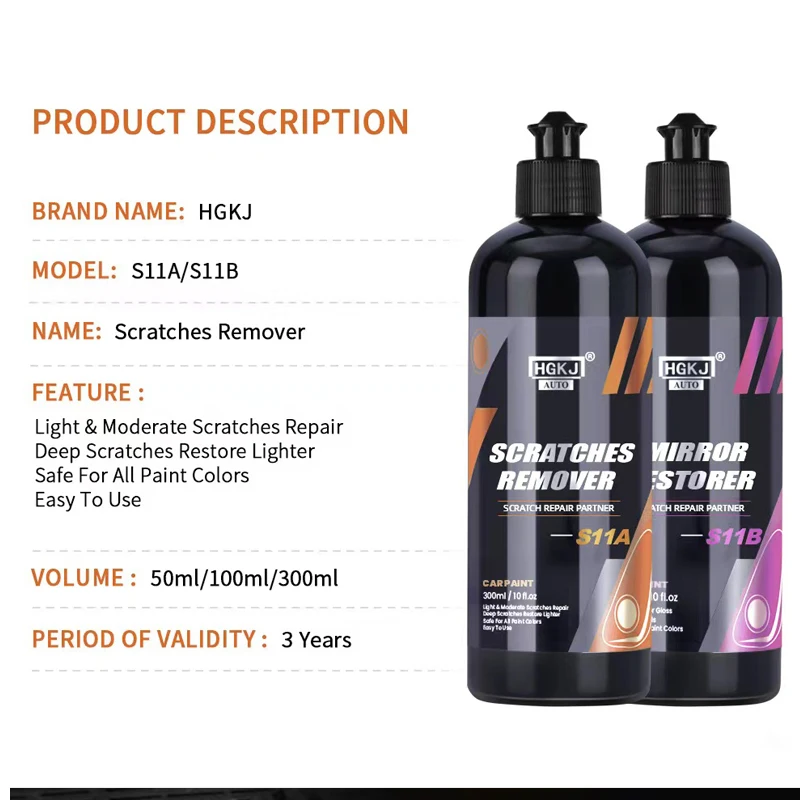 Car Scratch Repair Paste HGKJ S11 Car Scratch Removal Liquid Wax Polishing Paste Paint Care Auto Detailing Cars Body Compound Anti-scratch