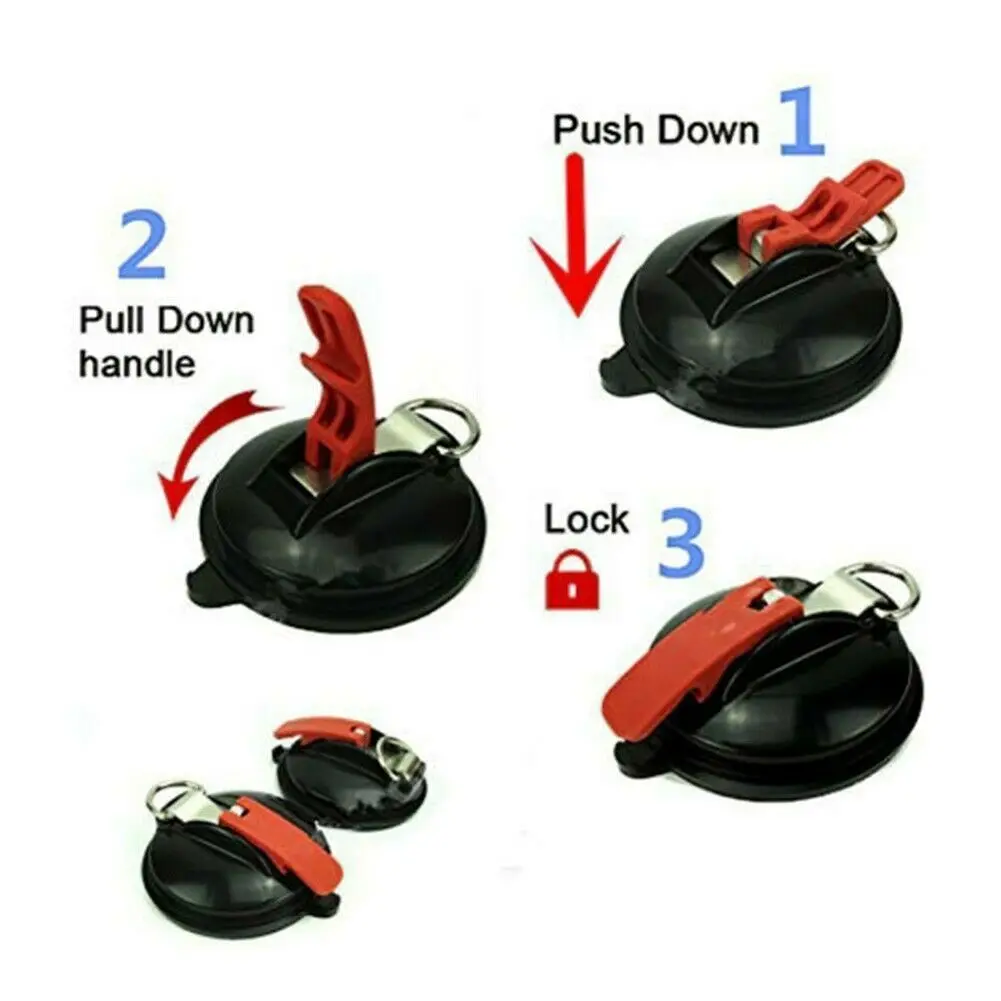 1/2Pieces Heavy Duty Suction Cup Anchor With Securing Hook Tie Down Camping Tarp Auto Outdoor Tools