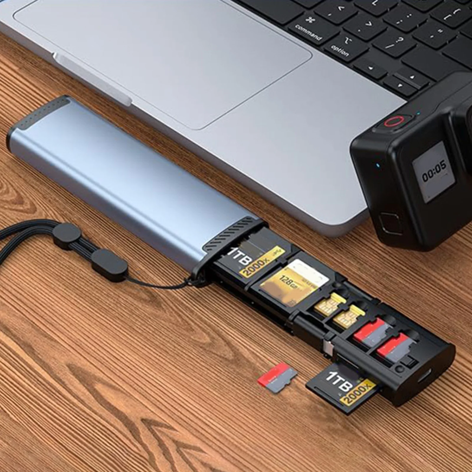 USB C SD 카드 어댑터 및 홀더 Type-C 메모리 카드 리더 플러그 앤 플레이 아이폰, 드론, 액션 카메라, 태블릿 호환