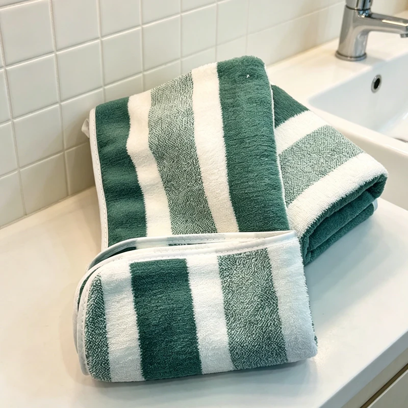 Lot de 2 serviettes microfibres à séchage rapide - Vert et Gris