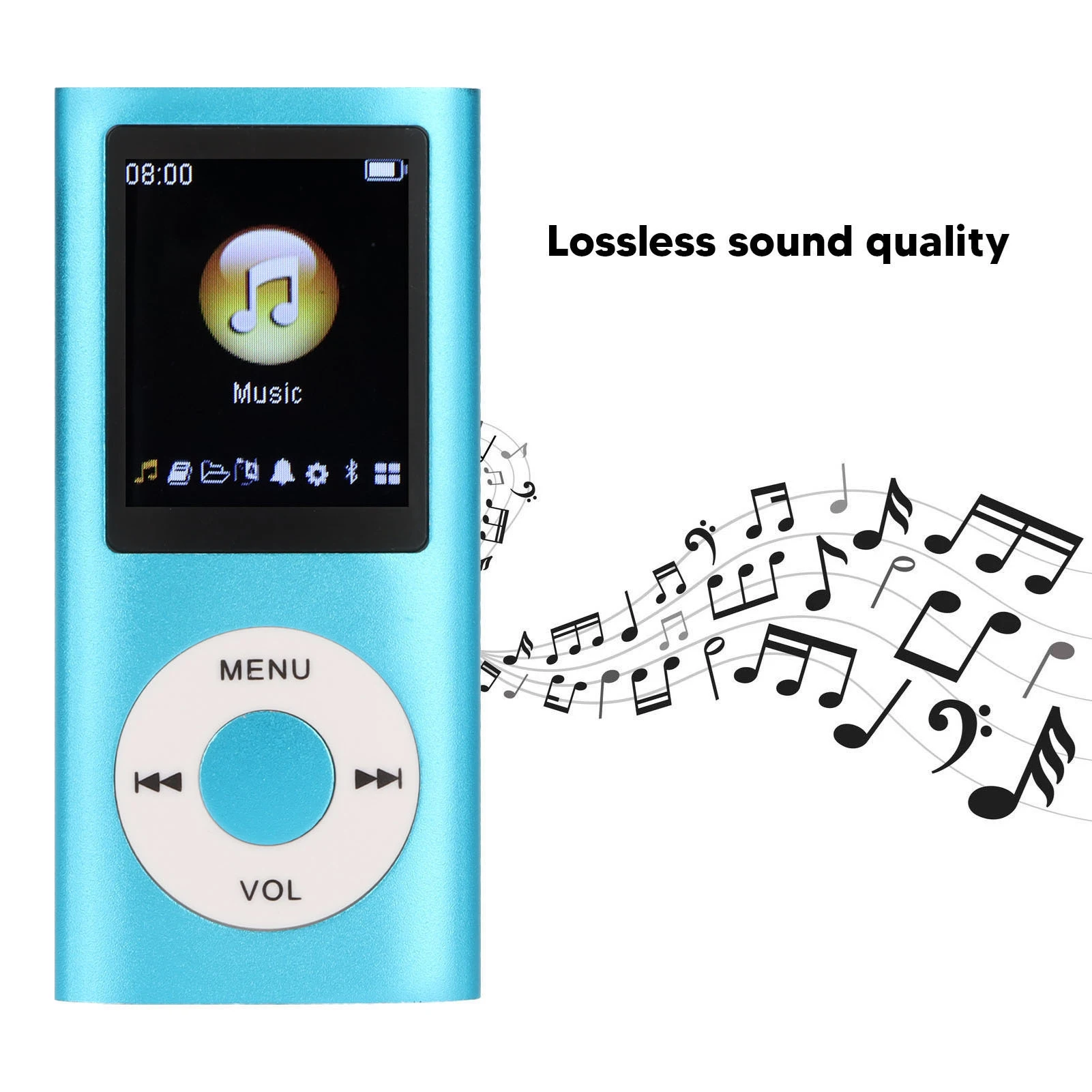 Slim Portable MP3 Music Player with 1.8 Inch LCD Screen and Multifunctional Features