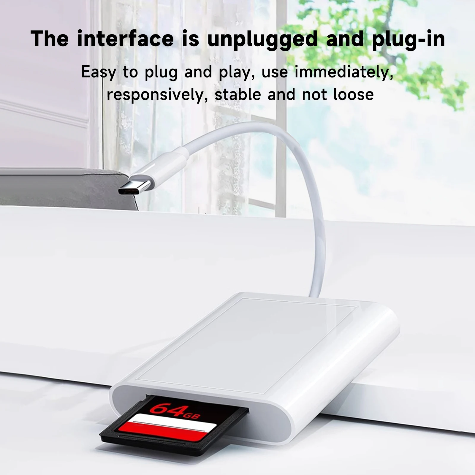 2 in 1 OTG 타입 C 카드 리더 USB 플래시 드라이브 (태블릿용 SD/TF 메모리 카드 어댑터, 스마트폰 및 태블릿 호환)
