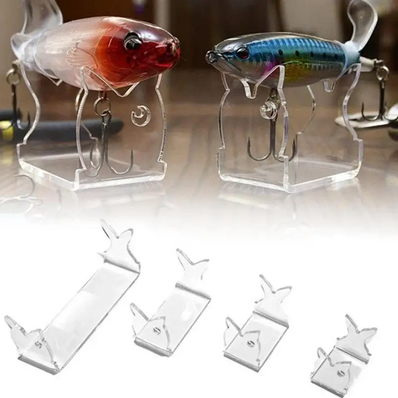 

4pcs Fishing Lure Showing Stand Acrylic Bait Lure Display Stand Holder For Fishing Store Deep Wobblers Display Show Shelf Stand