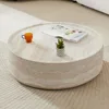 Round Coffee Table,Marble Grain Drum Coffee Table Fiberglass Circle Tea Table Accent Central Table for Living Room 6