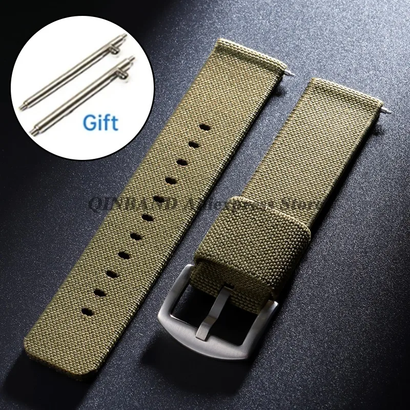 Nylon Military-Style Woven Elastic Watch Band - Quick Release Sport Strap Accessory