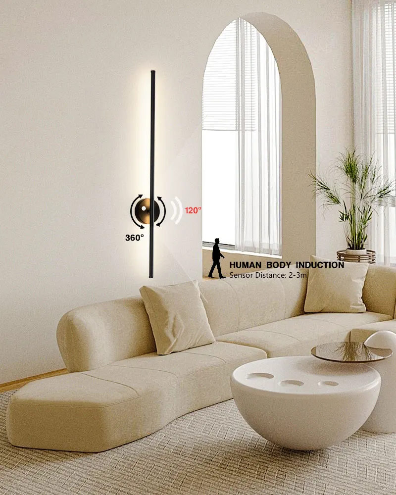 Description Picture 3 of itemIndoor PIR Motion Human Sensor LED Wall Lamps for Corridor Foyer Induction LED Wall Lights Wall Sconce for Bedroom AC85-265V