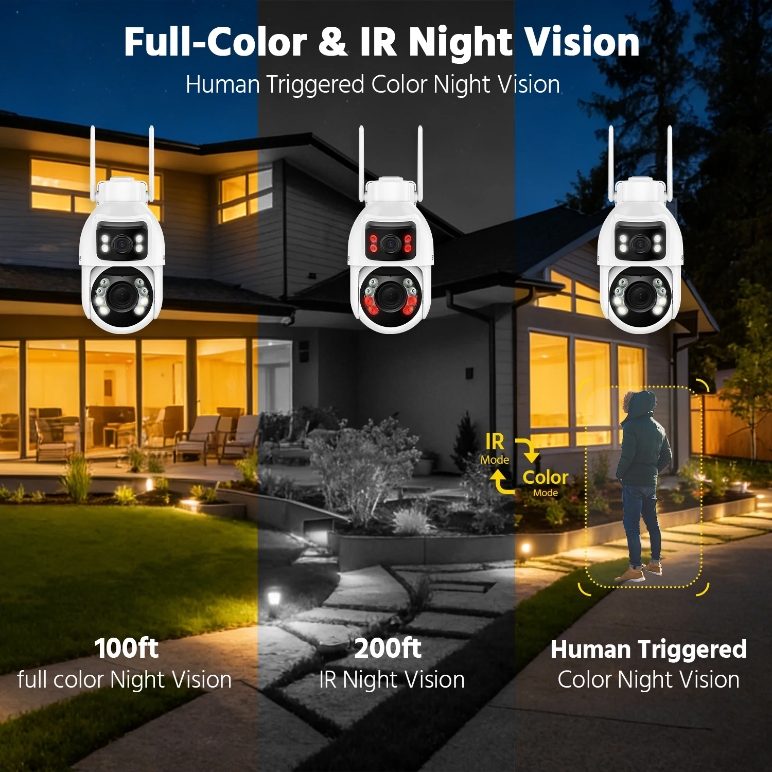 ANNKE WCD1012 10MP Dual-Lens PTZ Security Camera 12X Zoom Wifi Camera AI Human Tracking 1/2/4 PCS 2.4G wireless camera outdoor 6